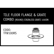 Marley Solvent Joint Tile Floor Flanged & Stainless Grate Combo (Round) 100DN - TFW100RS